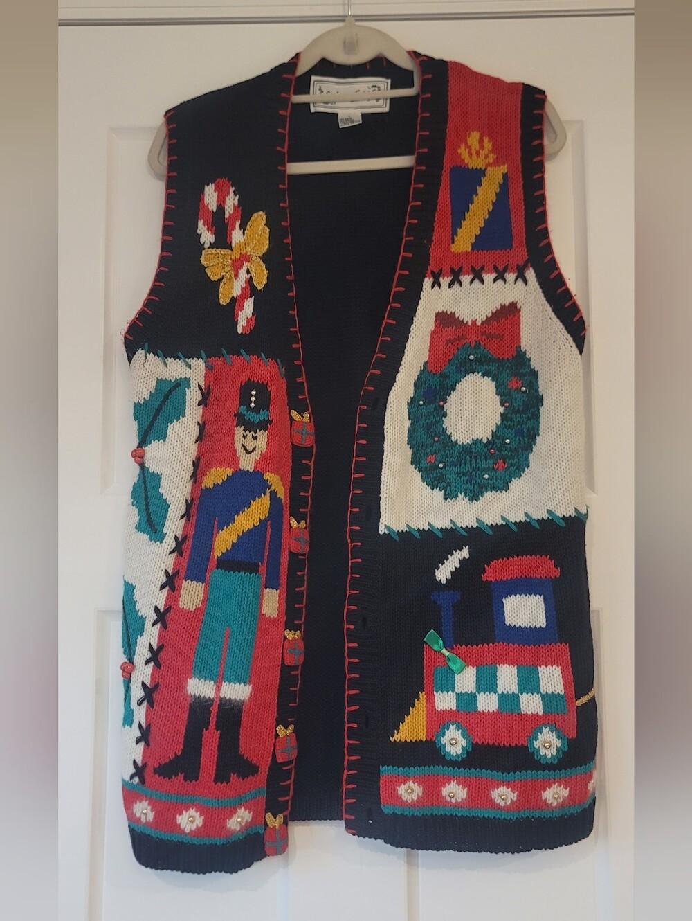 Vintage Holiday Knit Sweater Vest